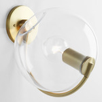 Fiddlehead Wall Sconce - Brushed Brass / Clear