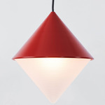 Half & Half Cone Pendant - Red / Frosted