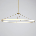 Halo Oval Pendant - Brushed Brass