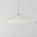 Halo Rectangle Pendant - Brushed Brass