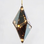 Maxhedron Vertical Pendant - Brushed Brass / Transparent Mirror