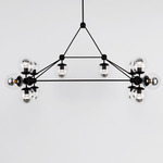 Modo Rectangle Chandelier - Black / Clear