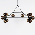 Modo Rectangle Chandelier - Black / Smoke