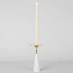 Moor Candle Holder - White / Polished Brass