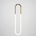 Rudi Pendant - Satin Brass / White