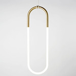 Rudi Pendant - Satin Brass / White