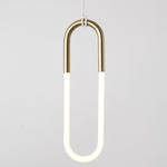 Rudi Pendant - Satin Brass / White