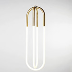 Rudi Double Pendant - Satin Brass / White