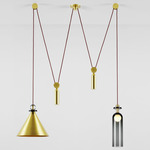 Shape Up Double Pendant - Brushed Brass / Brushed Brass