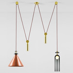 Shape Up Double Pendant - Brushed Brass / Brushed Copper
