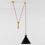 Shape Up Cone Pendant - Brushed Brass / Blackened Steel