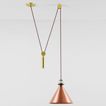 Shape Up Cone Pendant - Brushed Brass / Brushed Copper