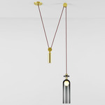 Shape Up Cylinder Pendant - Brushed Brass / Midnight