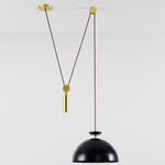 Shape Up Hemisphere Pendant - Brushed Brass / Blackened Steel