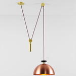 Shape Up Hemisphere Pendant - Brushed Brass / Brushed Copper