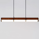 Woody Endless Linear Pendant - Black / Stained Oak