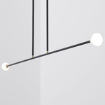 Apollo Linear Chandelier - Matte Black / White