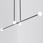 Apollo Linear Chandelier - Matte Black / White