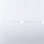 Apollo Linear Chandelier - Matte Ivory / White