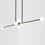Apollo Linear Chandelier - Matte Black / White