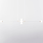 Apollo Linear Chandelier - Matte Ivory / White