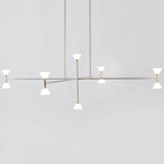 Apollo Vertical Chandelier - Matte Ivory / White