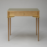 The Cain Nightstand Table - Polished Brass / White Oak