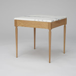 The Cain Side Table - White Marble / White Oak