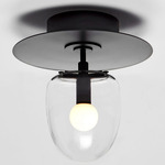 Bell Ceiling Light - Blackened Brass / Clear