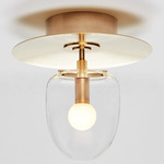 Bell Ceiling Light - Unlacquered Brass / Clear