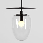 Bell Pendant - Blackened Brass / Clear