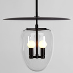 Bell Pendant - Blackened Brass / Clear