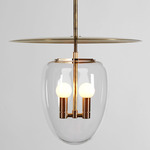 Bell Pendant - Unlacquered Brass / Clear