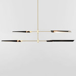 Boden Double Horizontal Chandelier - Brushed Brass / Black