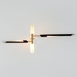 Boden Double Wall Light - Brushed Brass / Black
