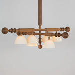 Del Playa Chandelier - White Oak / Bone China