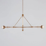 Rue Sala Linear Pendant - Unlacquered Brass / Clear