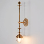 Rue Sala Wall Sconce - Unlacquered Brass / Clear