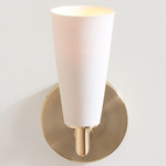 Grace Wall Sconce - Unlacquered Brass / White