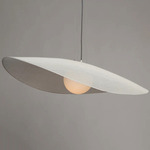 Volo Pendant - Satin Nickel / White