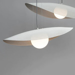 Volo Pendant - Satin Nickel / White