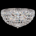 Petit Crystal Ceiling Flush Light - Polished Silver / Optic Crystal