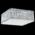 Quantum Flush Ceiling Light - Stainless Steel / Optic Crystal