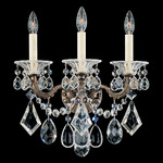 La Scala Triple Wall Sconce - Heirloom Bronze / Radiance Crystal