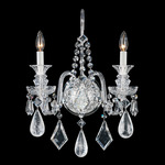 Hamilton Rock Crystal Wall Sconce - Polished Silver / CL Clear/Rock Crystals