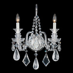 Hamilton Rock Crystal Wall Sconce - Polished Silver / Clear / Rock Crystals