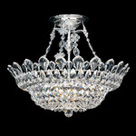 Trilliane Semi Flush Ceiling Light - Silver / Heritage Crystal