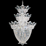 Trilliane Long Chandelier - Polished Stainless Steel / Radiance Crystal