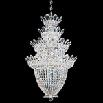 Trilliane Long Chandelier - Polished Stainless Steel / Heritage Crystal