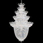 Trilliane Long Chandelier - Polished Stainless Steel / Heritage Crystal